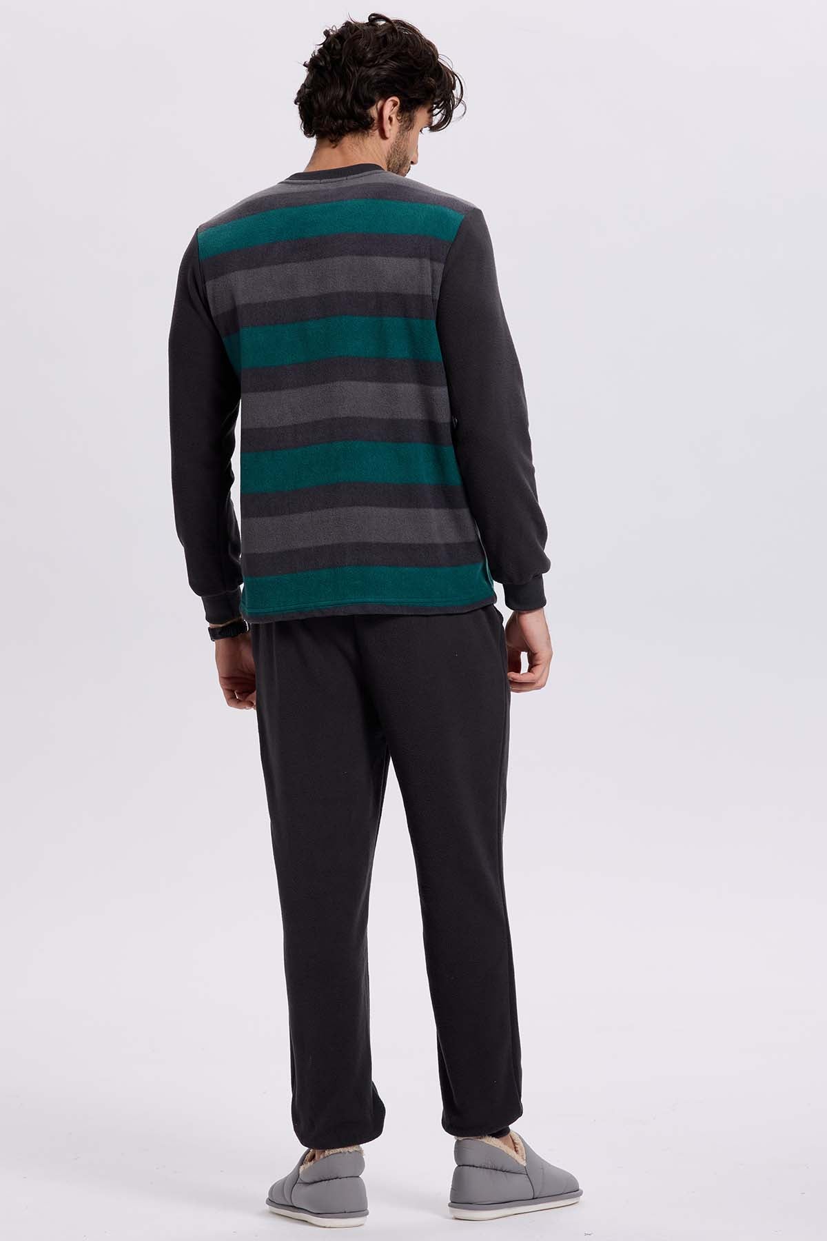 Pijama Hombre Polar Rayas Marengo