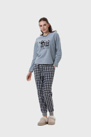 Pijama Mujer Estampado Gris