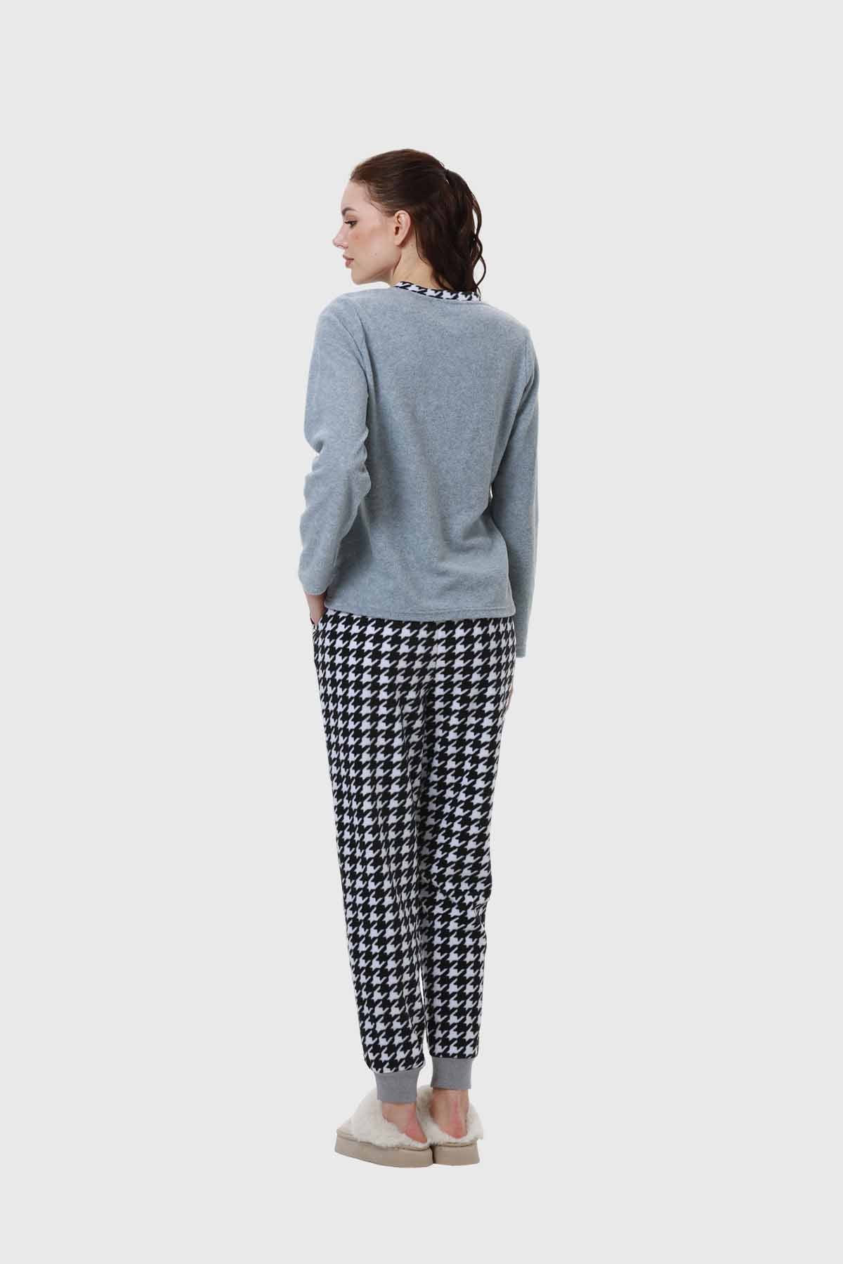 Pijama Mujer Estampado Gris