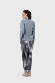 Pijama Mujer Estampado Gris