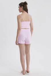 Pijama Mujer Crop Rosado