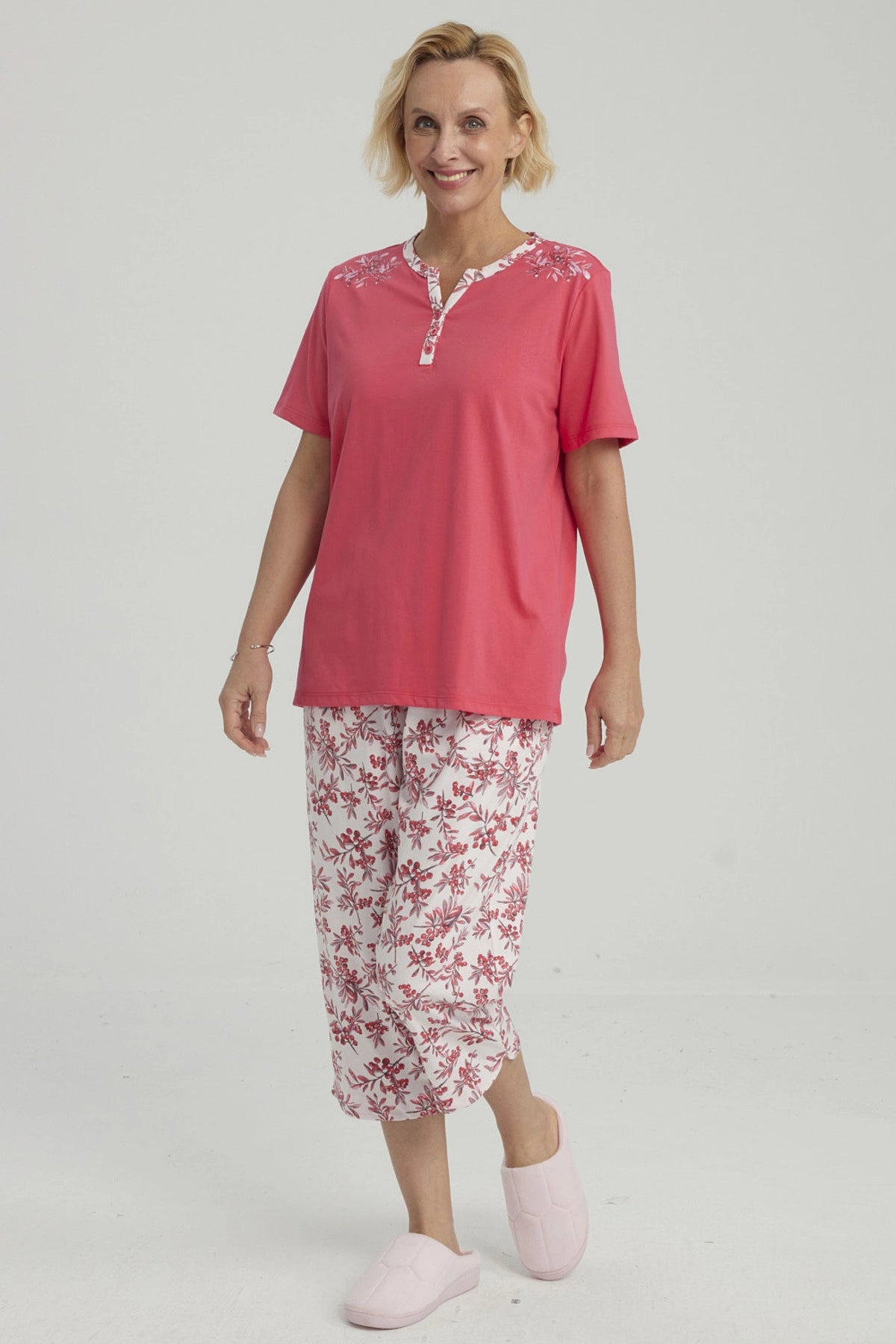 Pijama Mujer Full Print Fucsia
