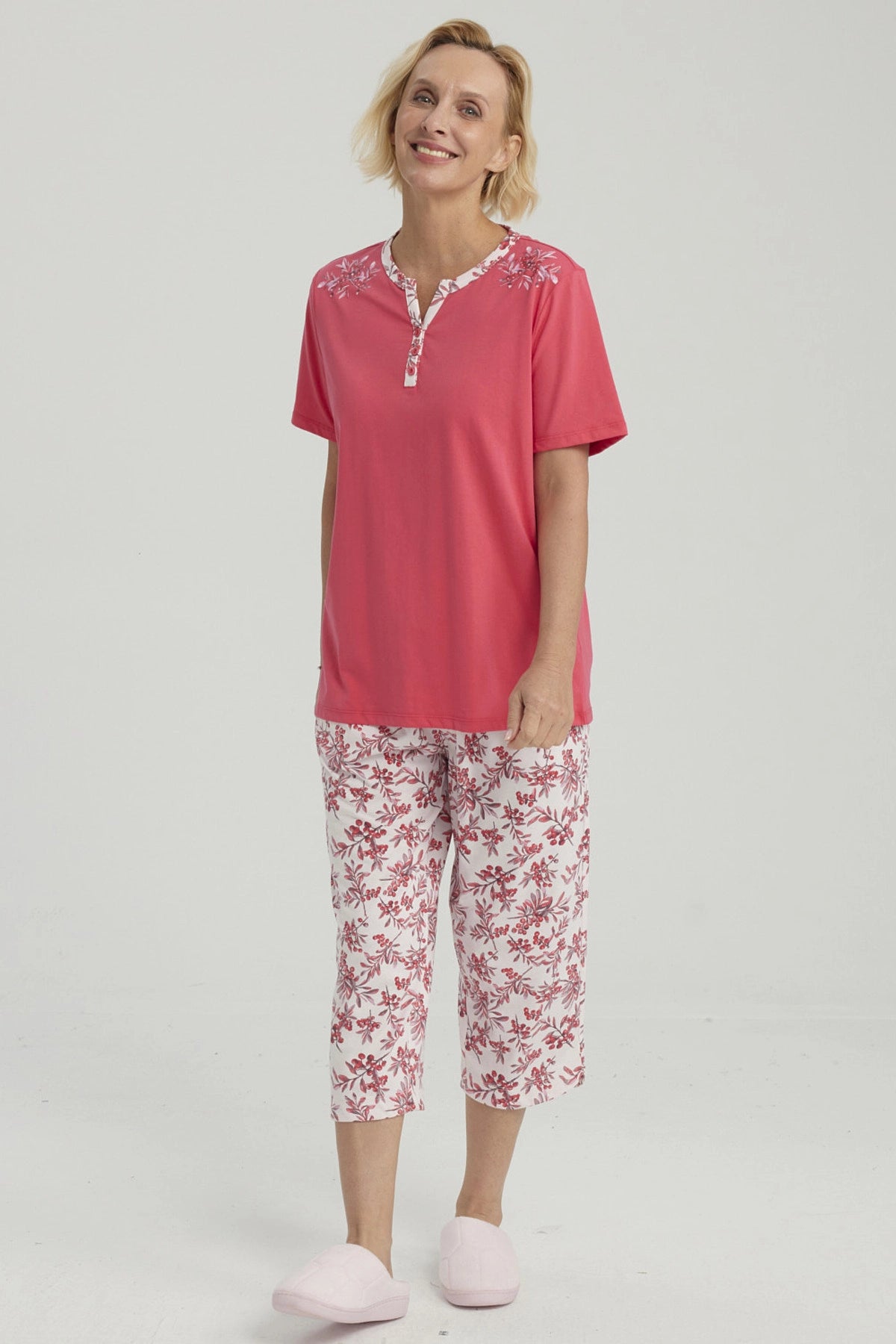 Pijama Mujer Full Print Fucsia
