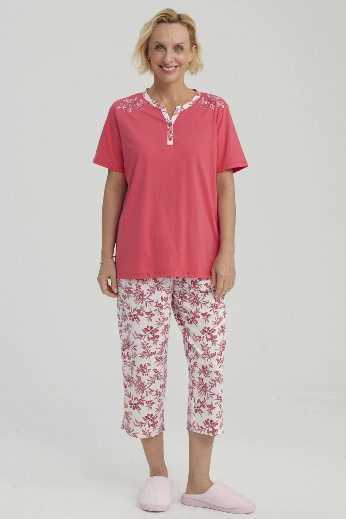 Pijama Mujer Full Print Fucsia