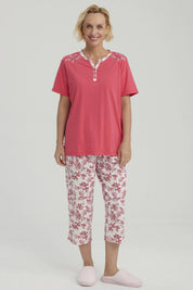 Pijama Mujer Full Print Fucsia
