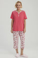 Pijama Mujer Full Print Fucsia