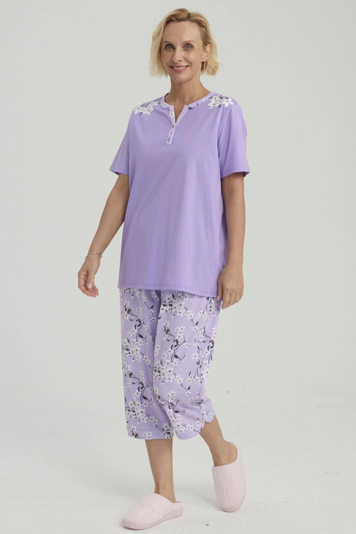 Pijama Mujer Full Print Lila