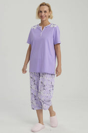 Pijama Mujer Full Print Lila