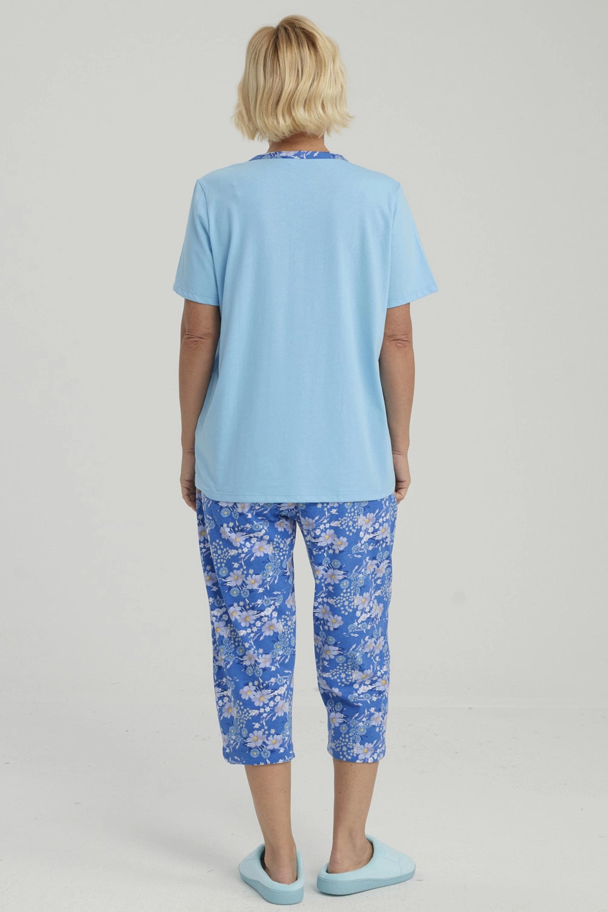 Pijama Mujer Full Print Celeste