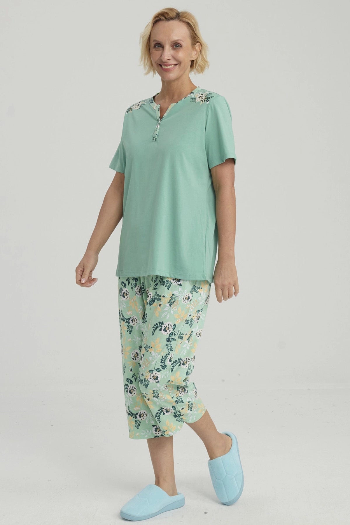 Pijama Mujer Full Print Verde