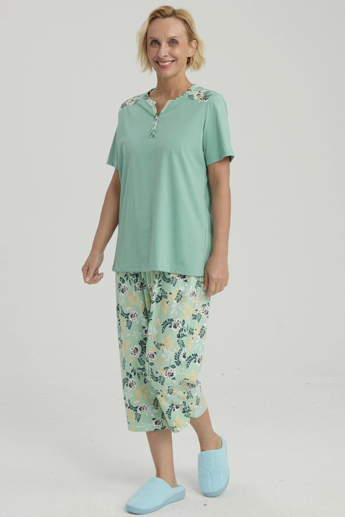 Pijama Mujer Full Print Verde