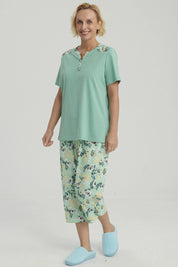 Pijama Mujer Full Print Verde