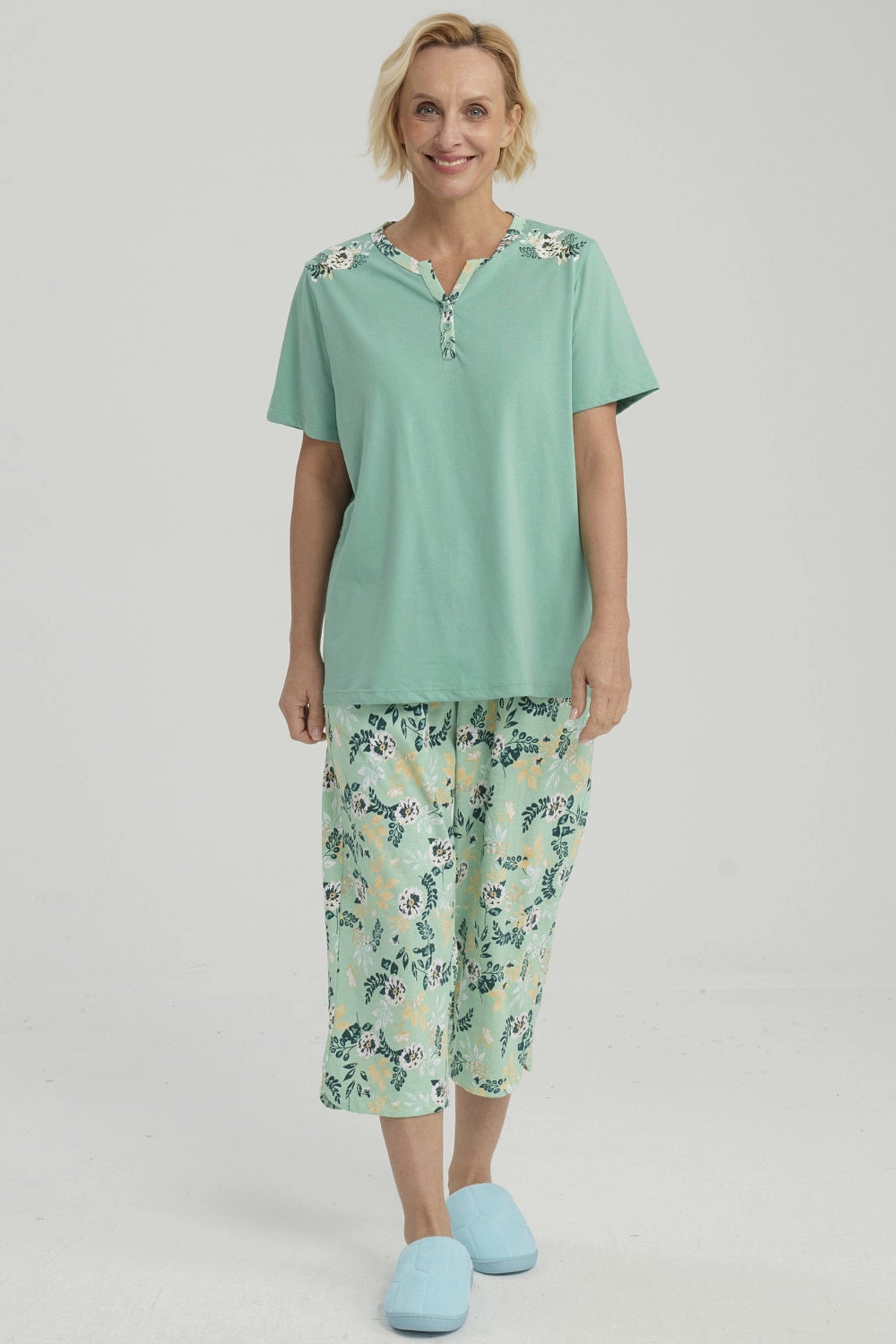 Pijama Mujer Full Print Verde