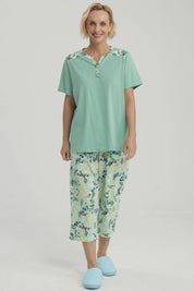 Pijama Mujer Full Print Verde