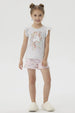 Pijama Niña Short Print Gris Melange