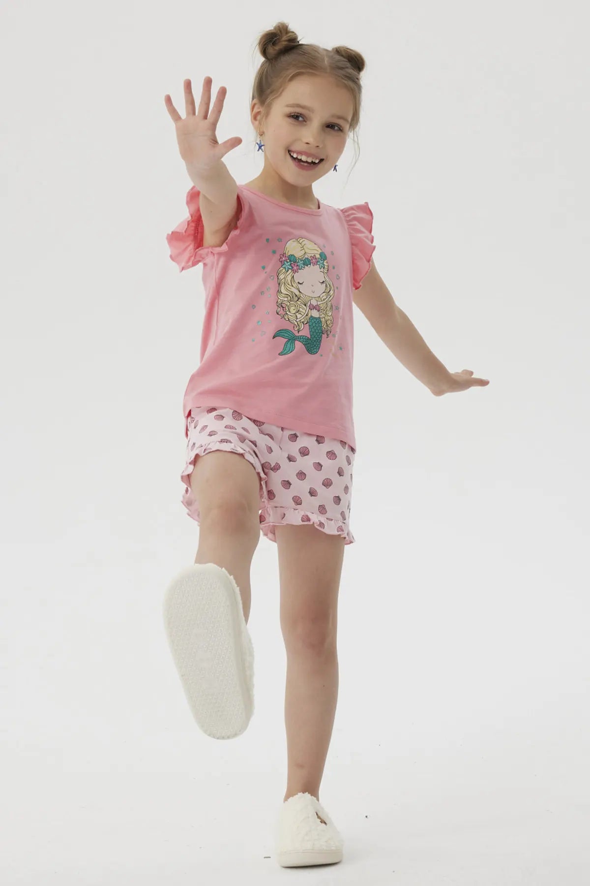 Pijama Niña Short Print Rosado