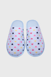 Pantufla Mujer Estampado Celeste