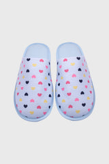 Pantufla Mujer Estampado Celeste