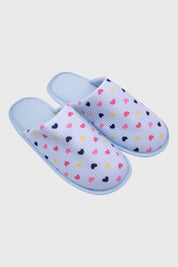 Pantufla Mujer Estampado Celeste