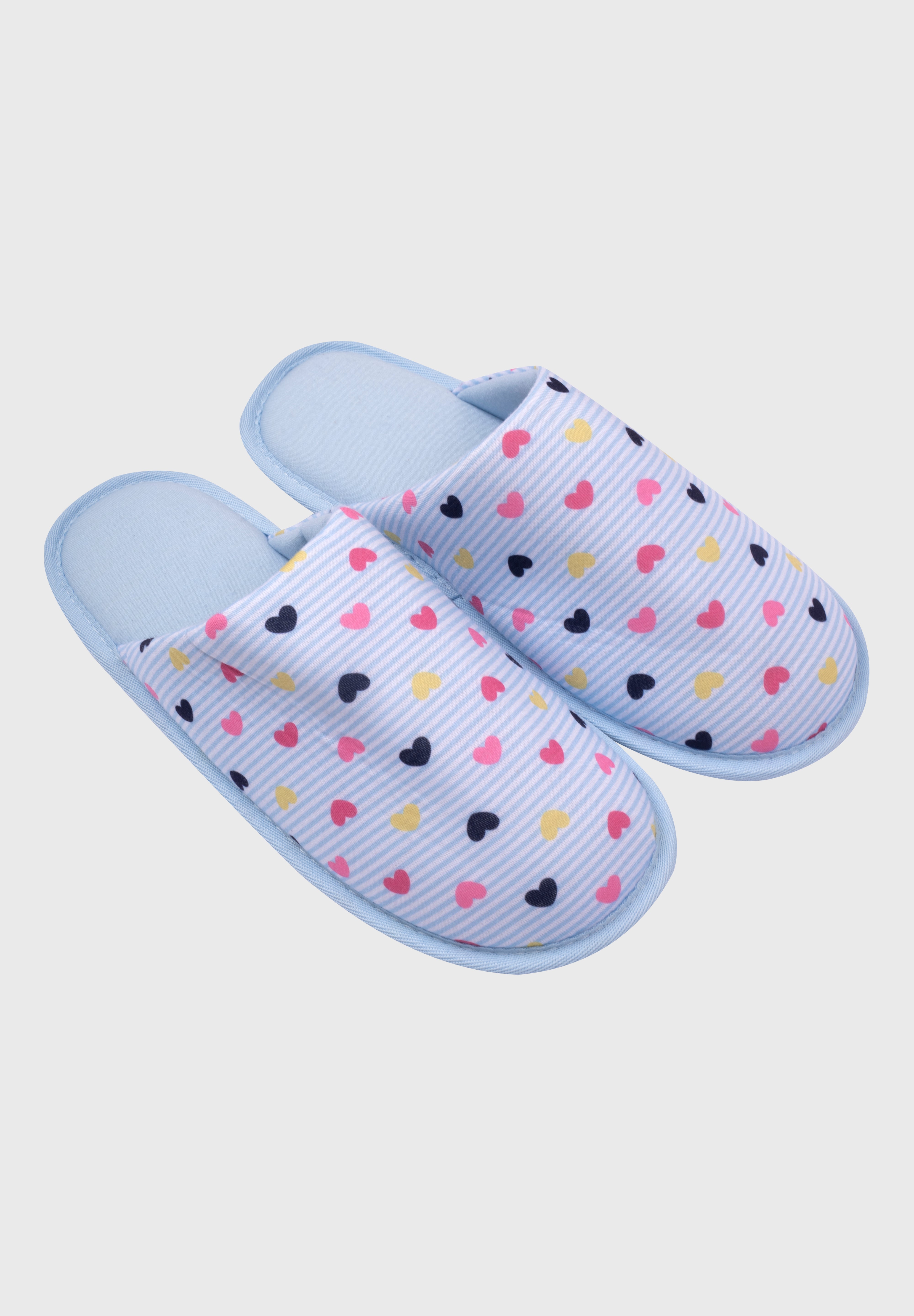 Pantufla Mujer Estampado Celeste