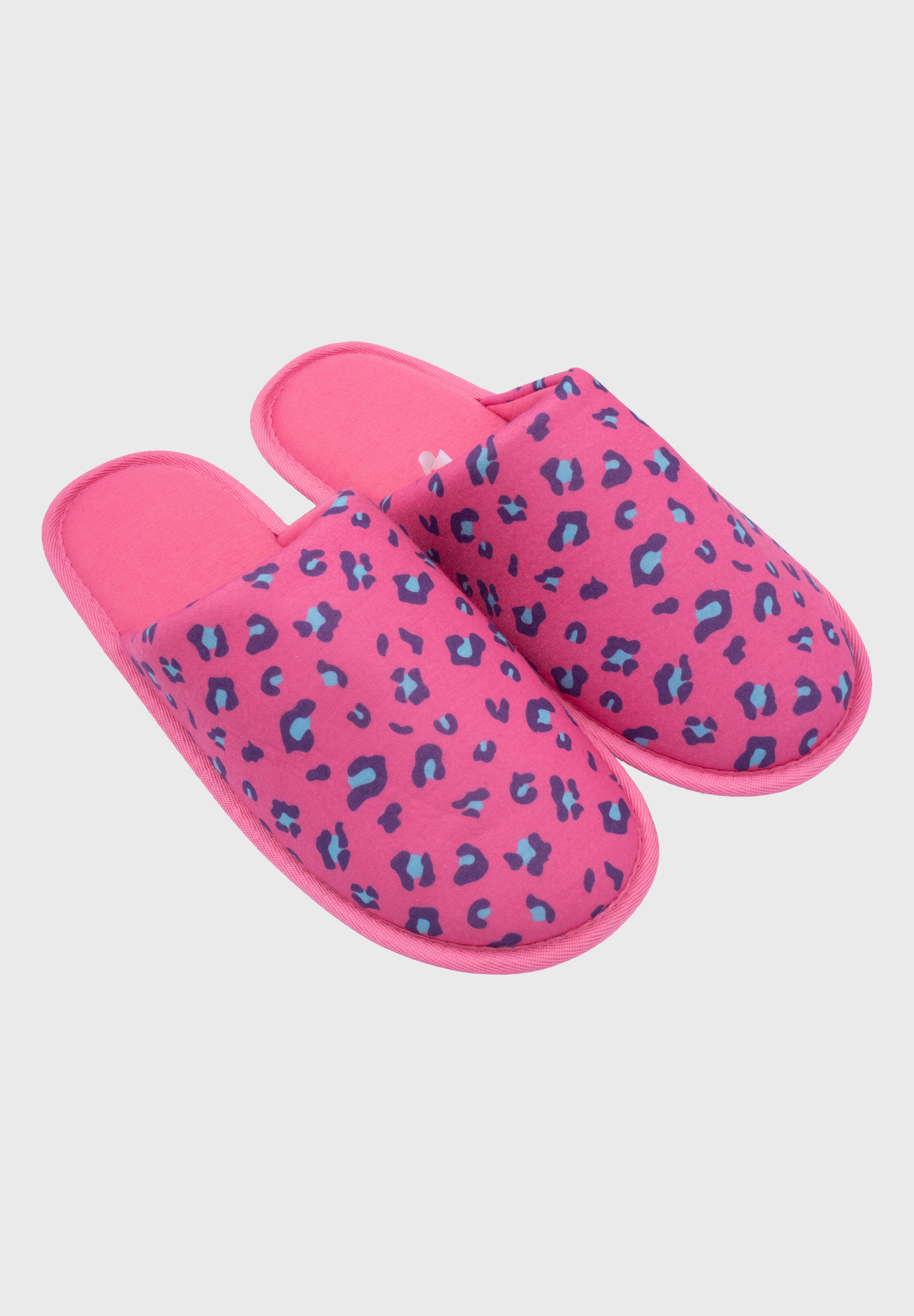 Pantufla Mujer Estampado Fucsia