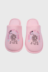 Pantufla Mujer Estampado Rosado