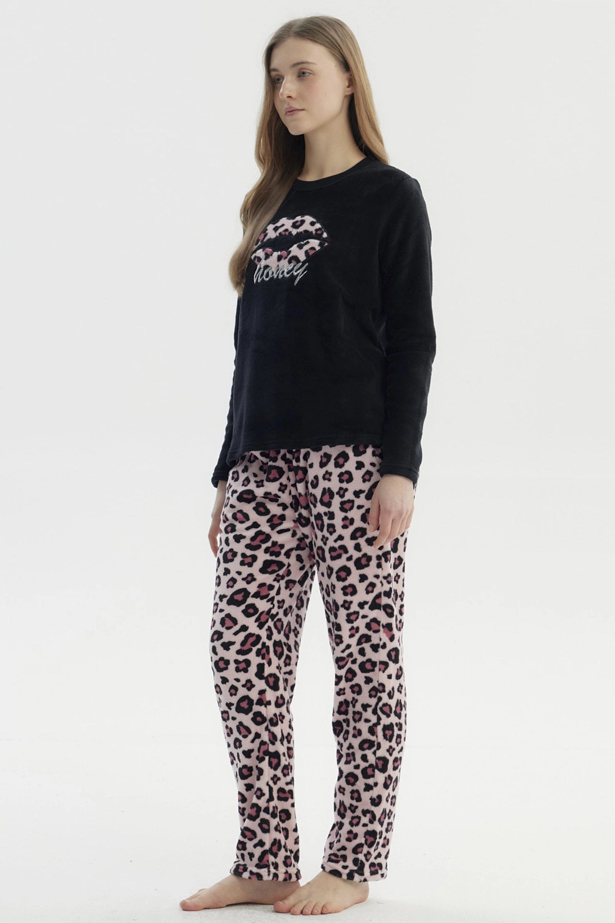 Pijama Mujer Pijama Polera Y Pantalón Negro