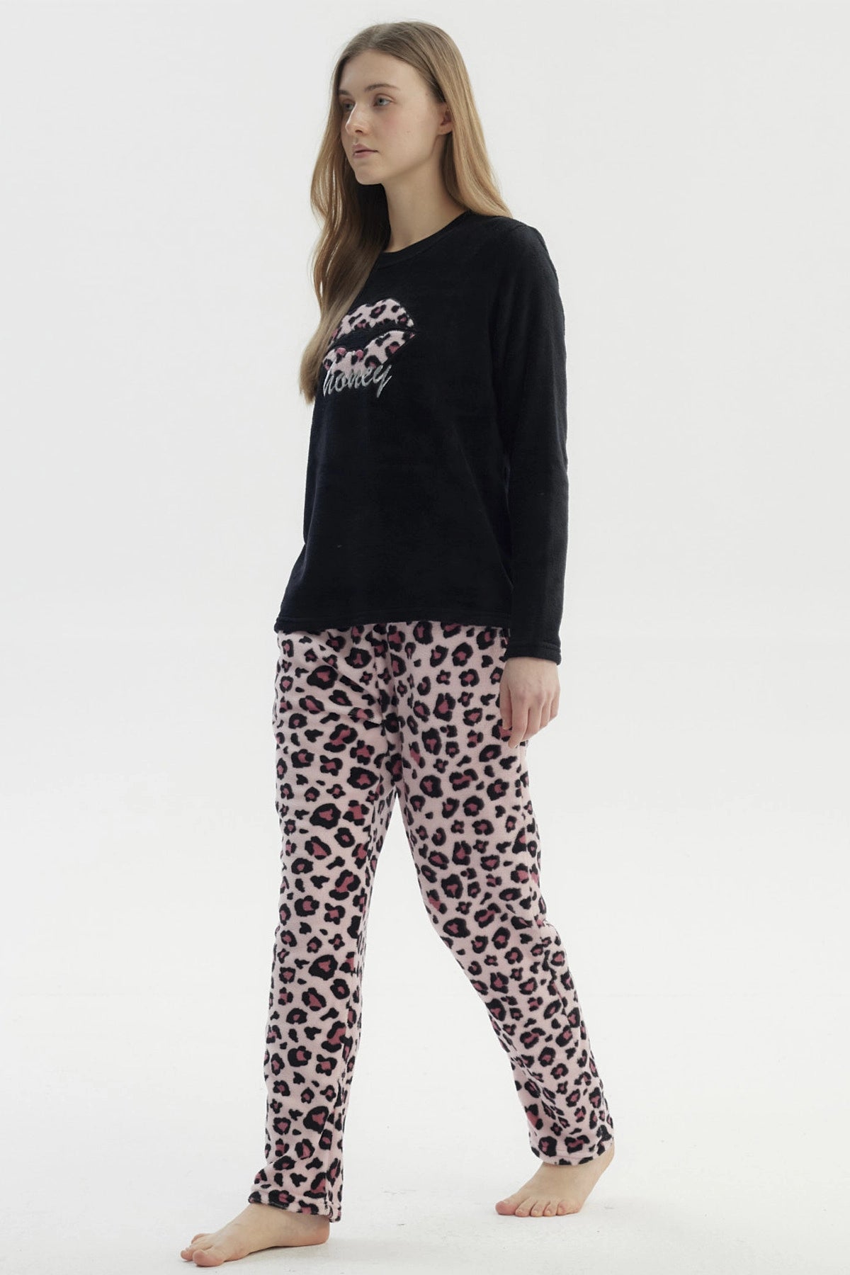 Pijama Mujer Pijama Polera Y Pantalón Negro