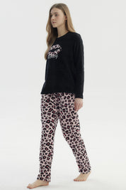 Pijama Mujer Pijama Polera Y Pantalón Negro