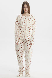 Pijama Mujer Pijama Polera Y Pantalón Crudo