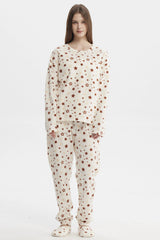 Pijama Mujer Pijama Polera Y Pantalón Crudo