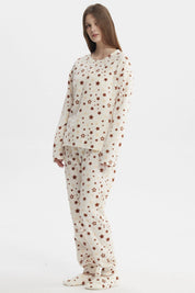 Pijama Mujer Pijama Polera Y Pantalón Crudo