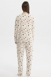 Pijama Mujer Pijama Polera Y Pantalón Crudo