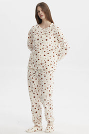Pijama Mujer Pijama Polera Y Pantalón Crudo