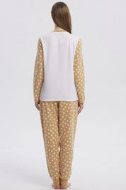Pijama Mujer Pijama Polera Y Pantalón Beige