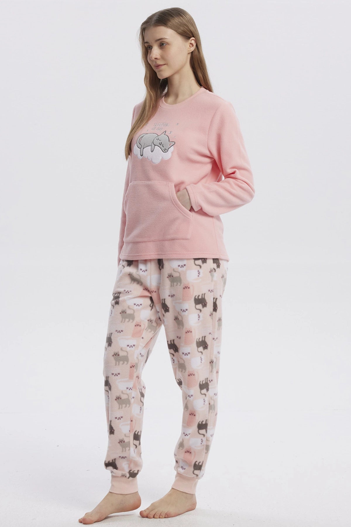 Pijama Mujer Pijama Polera Y Pantalón Rosado