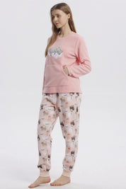 Pijama Mujer Pijama Polera Y Pantalón Rosado