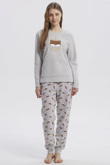 Pijama Mujer Pijama Polera Y Pantalón Gris