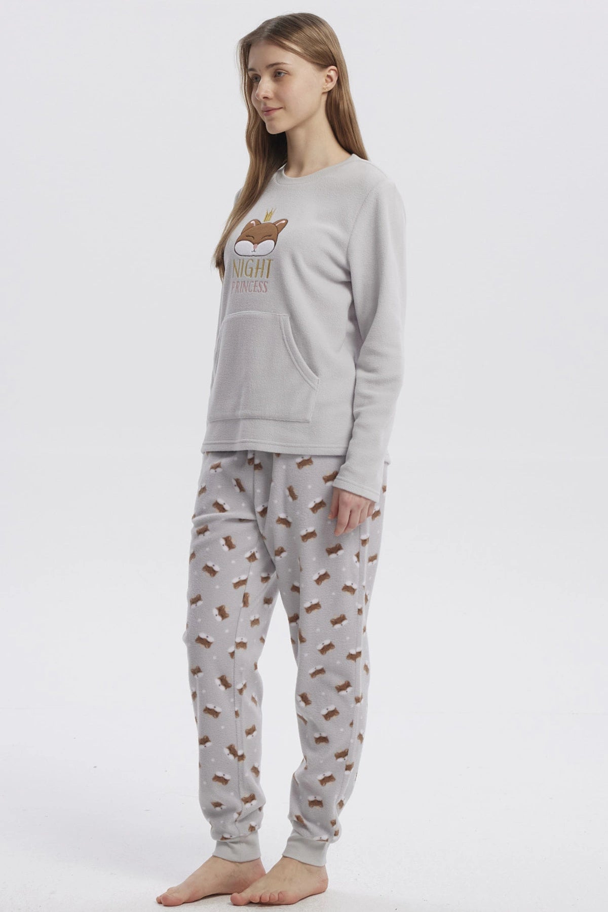 Pijama Mujer Pijama Polera Y Pantalón Gris