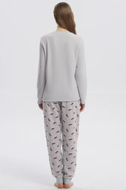 Pijama Mujer Pijama Polera Y Pantalón Gris