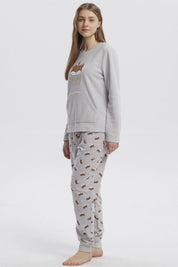 Pijama Mujer Pijama Polera Y Pantalón Gris