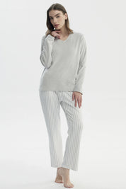 Pijama Mujer Polera Y Pantalón Gris