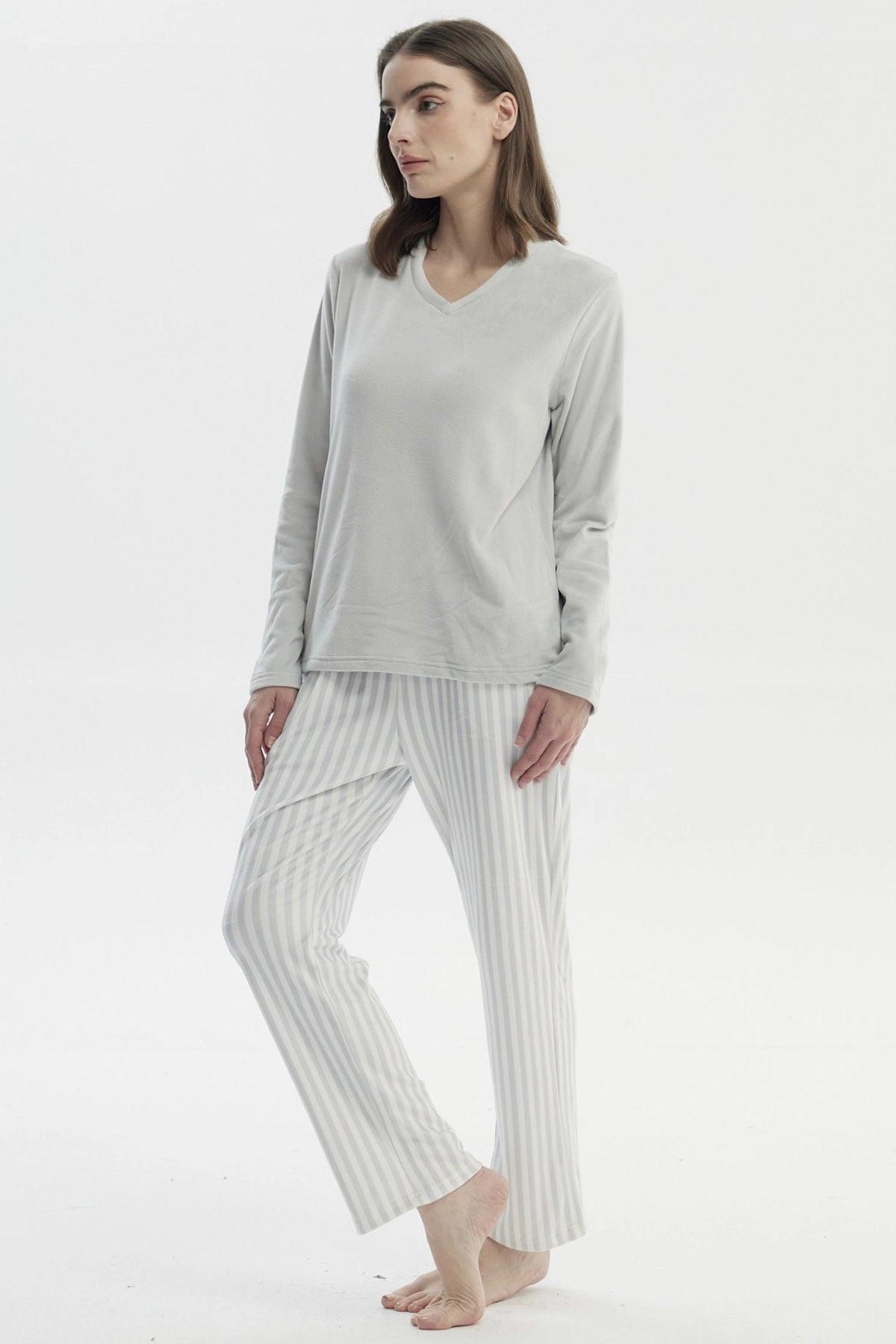 Pijama Mujer Polera Y Pantalón Gris