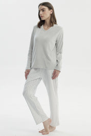 Pijama Mujer Polera Y Pantalón Gris