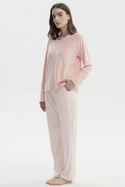Pijama Mujer Polera Y Pantalón Rosado