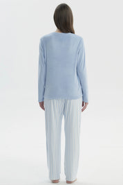 Pijama Mujer Polera Y Pantalón Celeste
