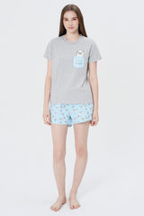 Pijama Juvenil Mujer Gris Melange