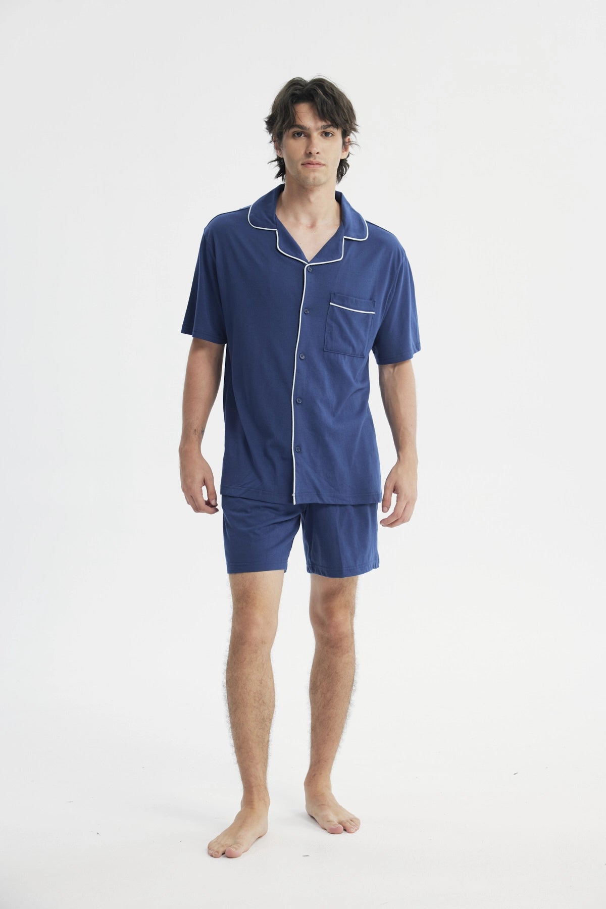 Pijama Camisero Hombre Azul