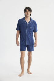 Pijama Camisero Hombre Azul