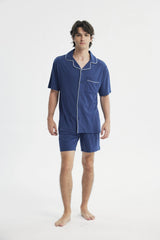 Pijama Camisero Hombre Azul